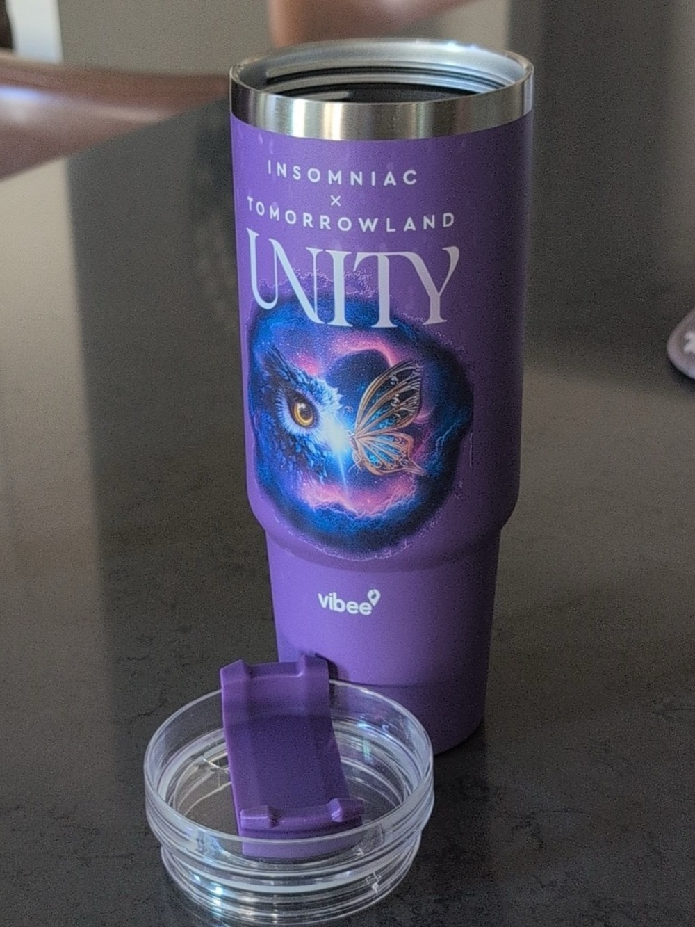 Vibee UNITY Insomniac x Tomorrowland Purple Travel Tumbler